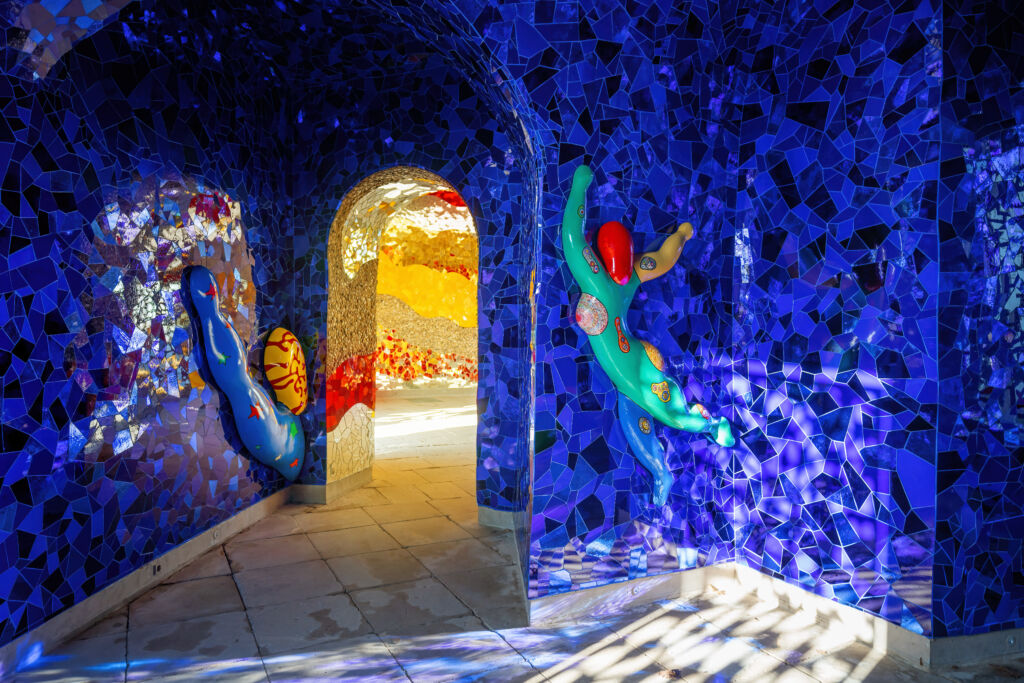 the grotto by niki de saint phalle interior at herrenhausen gardens hanover, lower saxony, germany