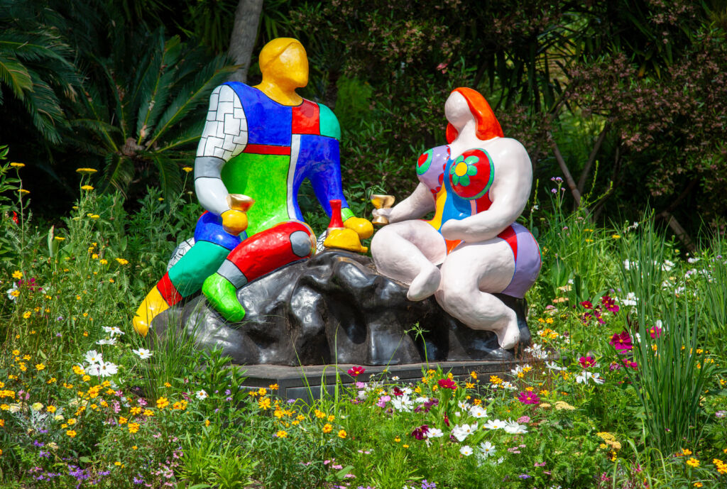 adam and eve, niki de saint phalle, botanical garden, gardone, lake garda, italy