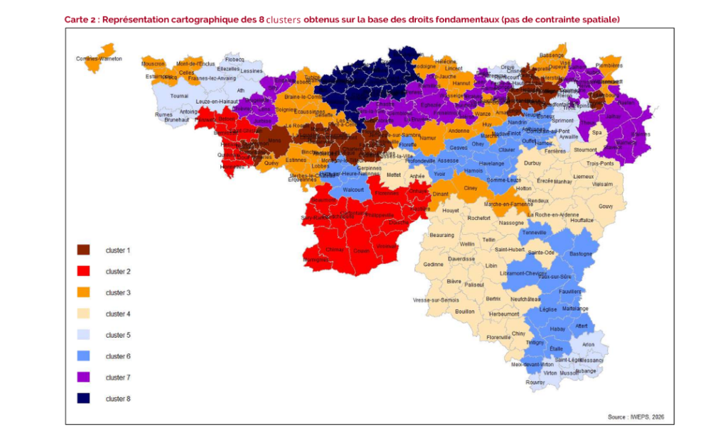 carte des inégalités d'accès aux droits fondamentaux en Wallonie